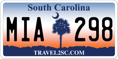 SC license plate MIA298