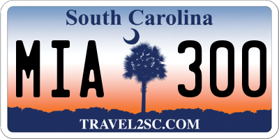 SC license plate MIA300