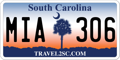 SC license plate MIA306