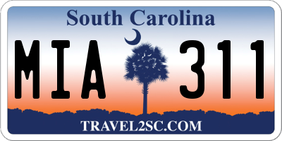 SC license plate MIA311