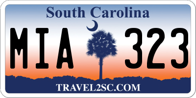 SC license plate MIA323