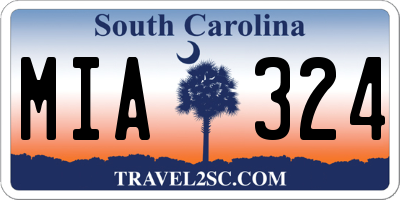 SC license plate MIA324