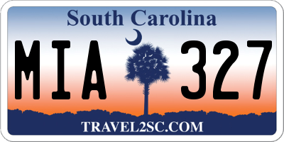 SC license plate MIA327