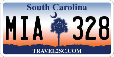 SC license plate MIA328