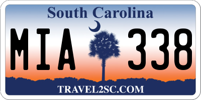 SC license plate MIA338