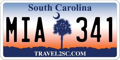 SC license plate MIA341