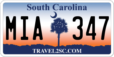 SC license plate MIA347