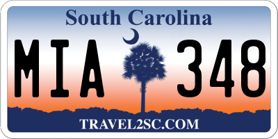 SC license plate MIA348