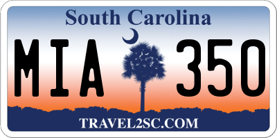 SC license plate MIA350