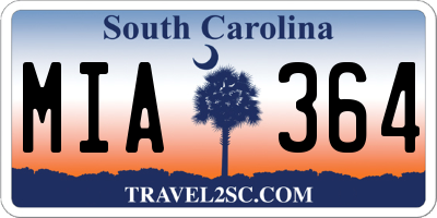 SC license plate MIA364