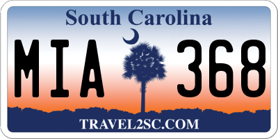 SC license plate MIA368