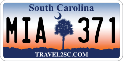 SC license plate MIA371
