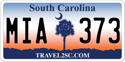 SC license plate MIA373