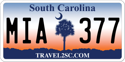 SC license plate MIA377