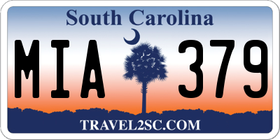 SC license plate MIA379