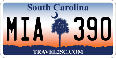SC license plate MIA390