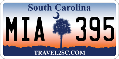 SC license plate MIA395