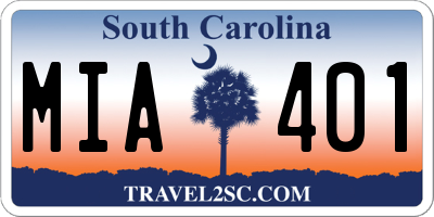 SC license plate MIA401