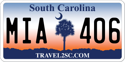 SC license plate MIA406