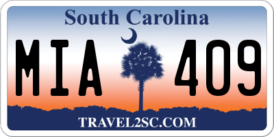 SC license plate MIA409