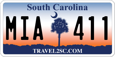 SC license plate MIA411