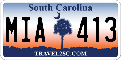 SC license plate MIA413