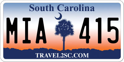 SC license plate MIA415