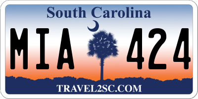 SC license plate MIA424