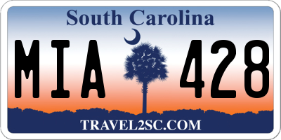 SC license plate MIA428