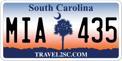 SC license plate MIA435