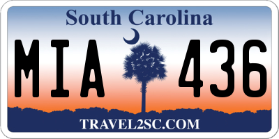 SC license plate MIA436
