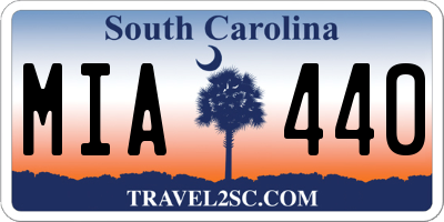 SC license plate MIA440