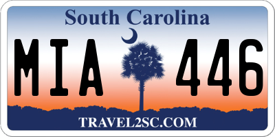 SC license plate MIA446