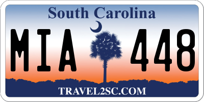 SC license plate MIA448