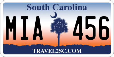 SC license plate MIA456