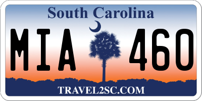 SC license plate MIA460
