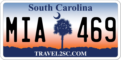 SC license plate MIA469