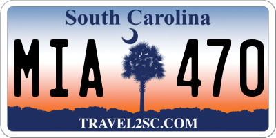 SC license plate MIA470