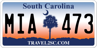 SC license plate MIA473