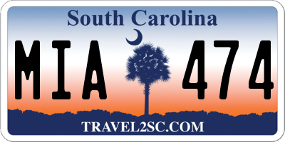 SC license plate MIA474