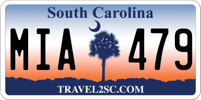 SC license plate MIA479