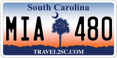 SC license plate MIA480