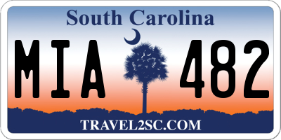 SC license plate MIA482