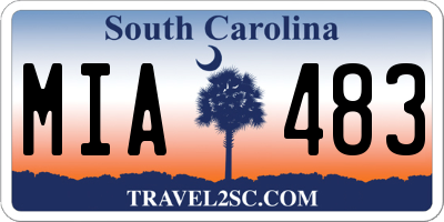 SC license plate MIA483