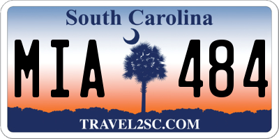 SC license plate MIA484