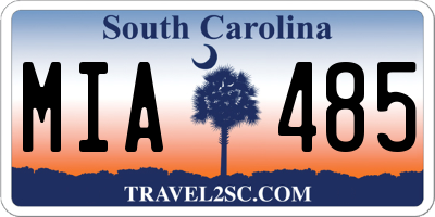 SC license plate MIA485