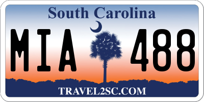 SC license plate MIA488