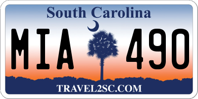 SC license plate MIA490