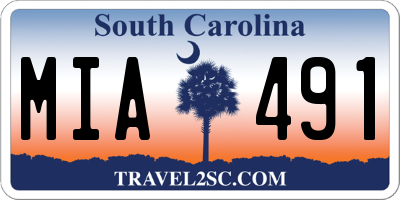 SC license plate MIA491