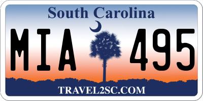 SC license plate MIA495
